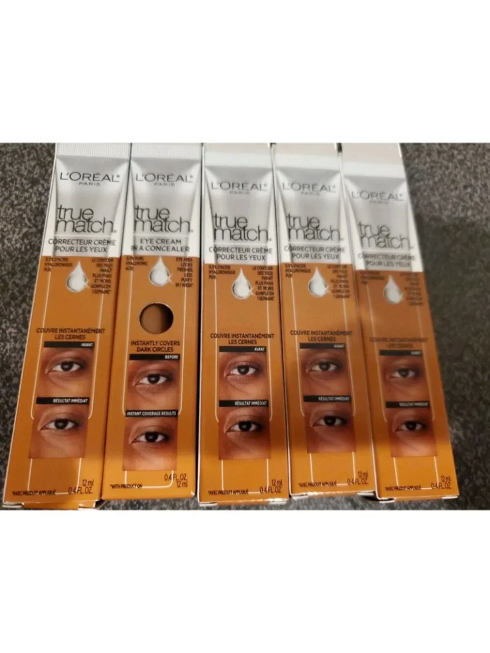 5 NEW L'oreal True Match Eye Cream Concealer W7-8 Dark New  Lot of 5